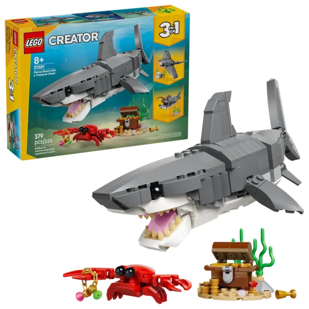 LEGO Creator 3-in-1 Fierce Shark with Treasure Chest - Old Railway Line Garden Centre