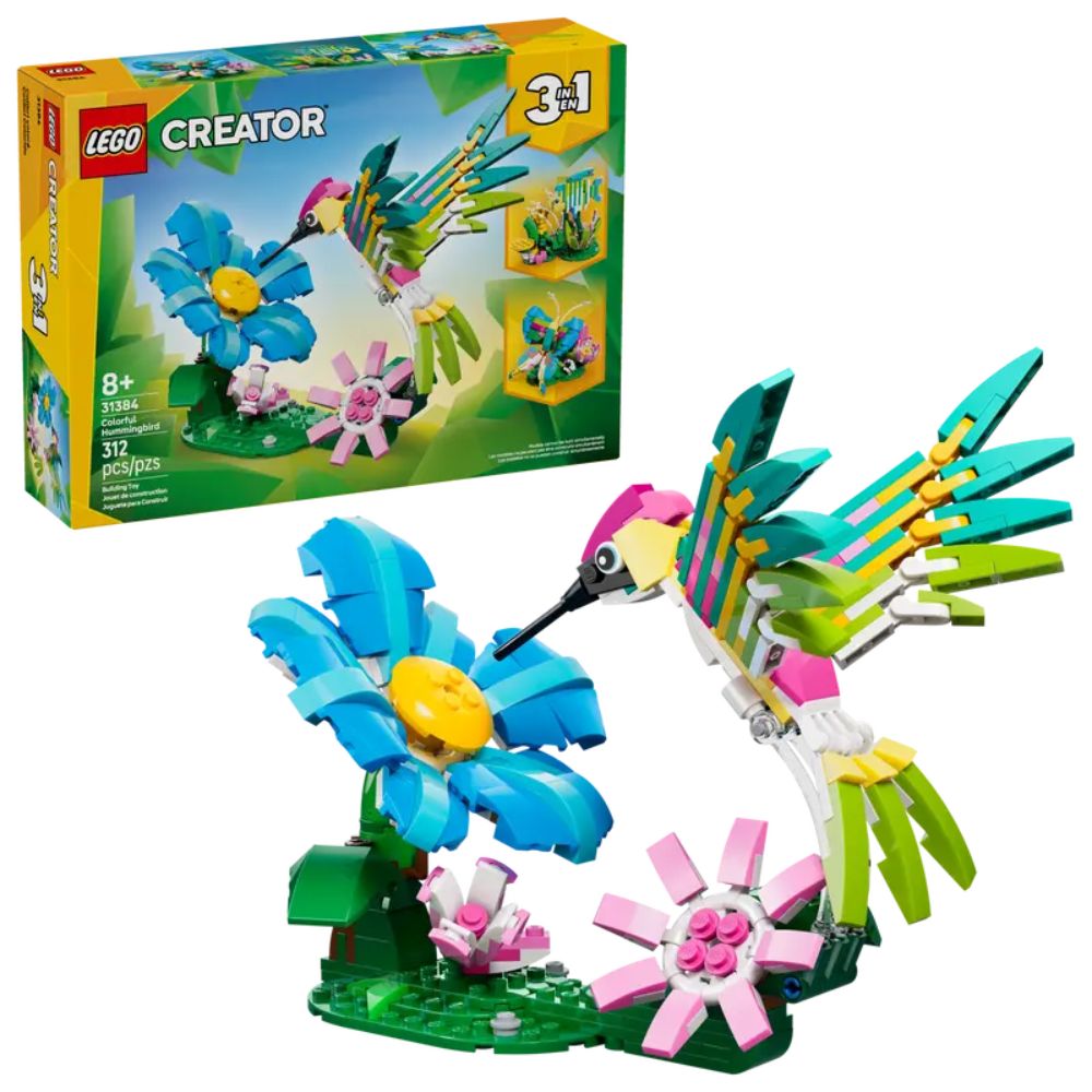 LEGO Creator 3-in-1 Wild Animals: Colourful Hummingbird - Old Railway Line Garden Centre