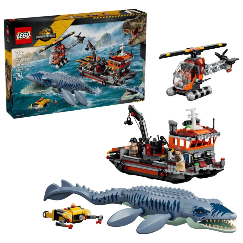 LEGO Jurassic World Mosasaurus Dinosaur Boat Attack