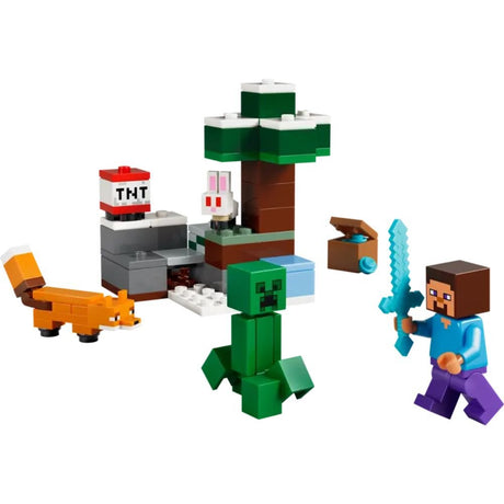 LEGO Minecraft Steve's Taiga Adventure - Old Railway Line Garden Centre