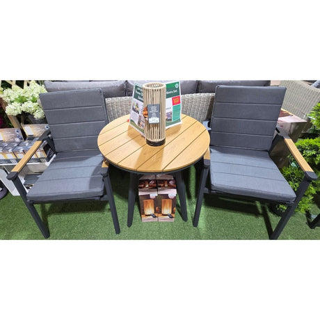 Leisuregrow Modena 2 Seater Bistro Set - Grey - Old Railway Line Garden Centre