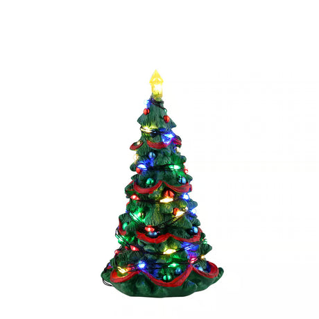 Lemax 12.5cm LIt Joyful Christmas Tree Village Scene - Multicoloured - 34101