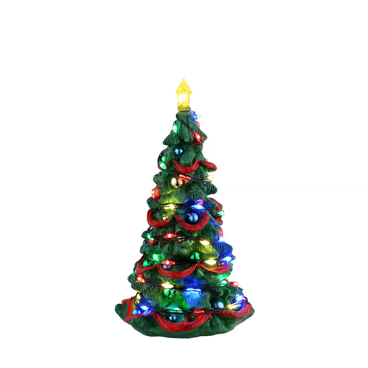 Lemax 12.5cm LIt Joyful Christmas Tree Village Scene - Multicoloured - 34101
