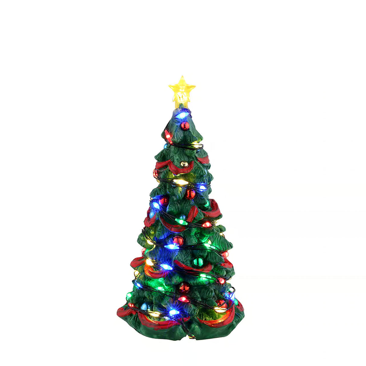 Lemax 12.5cm LIt Joyful Christmas Tree Village Scene - Multicoloured - 34101