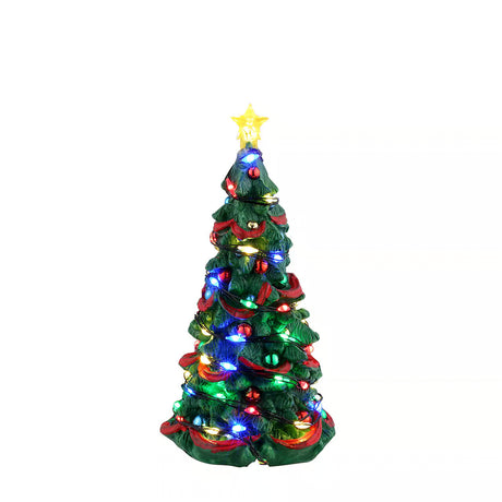 Lemax 12.5cm LIt Joyful Christmas Tree Village Scene - Multicoloured - 34101
