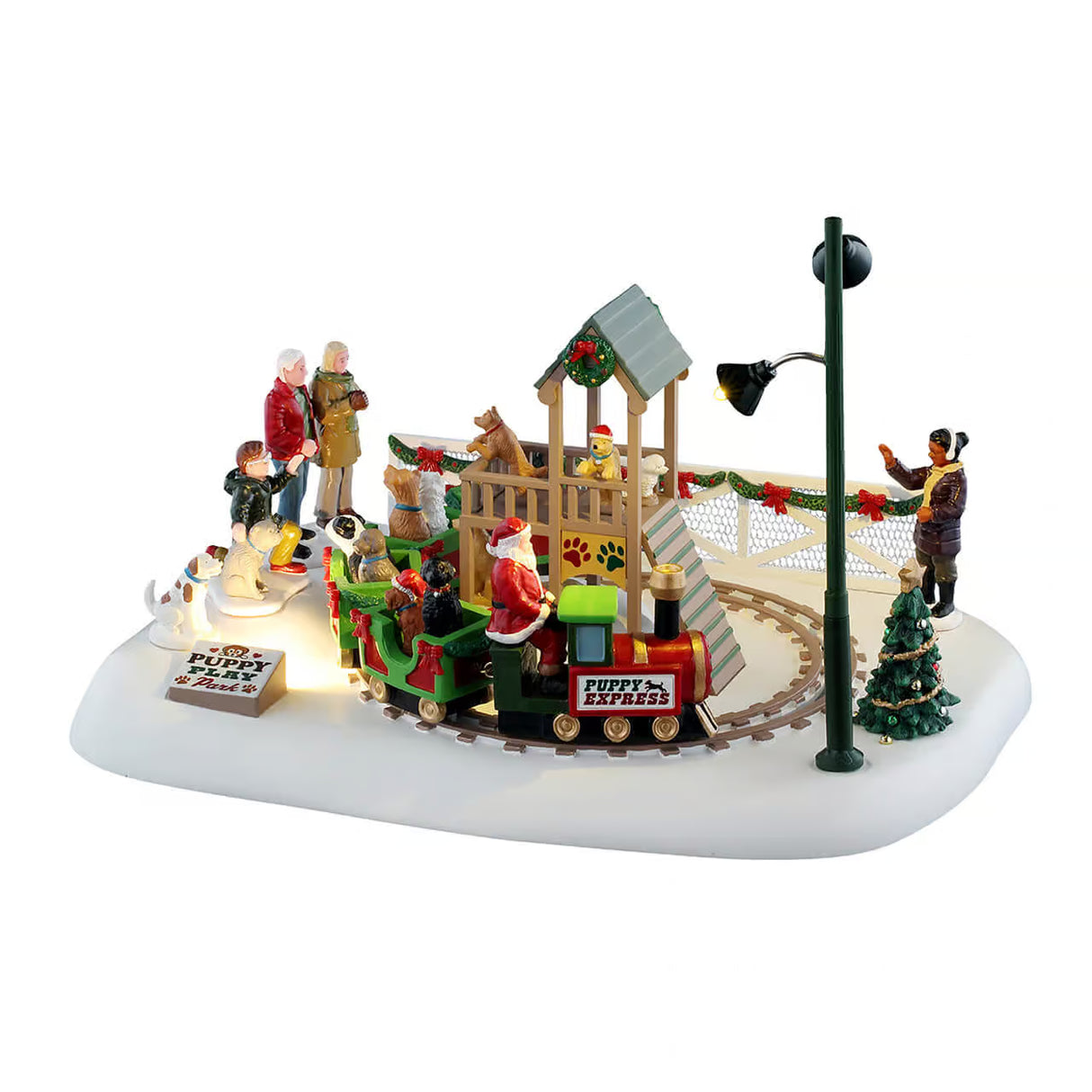 Lemax 23.5cm Puppy Play Park Christmas Village Scene - 54456