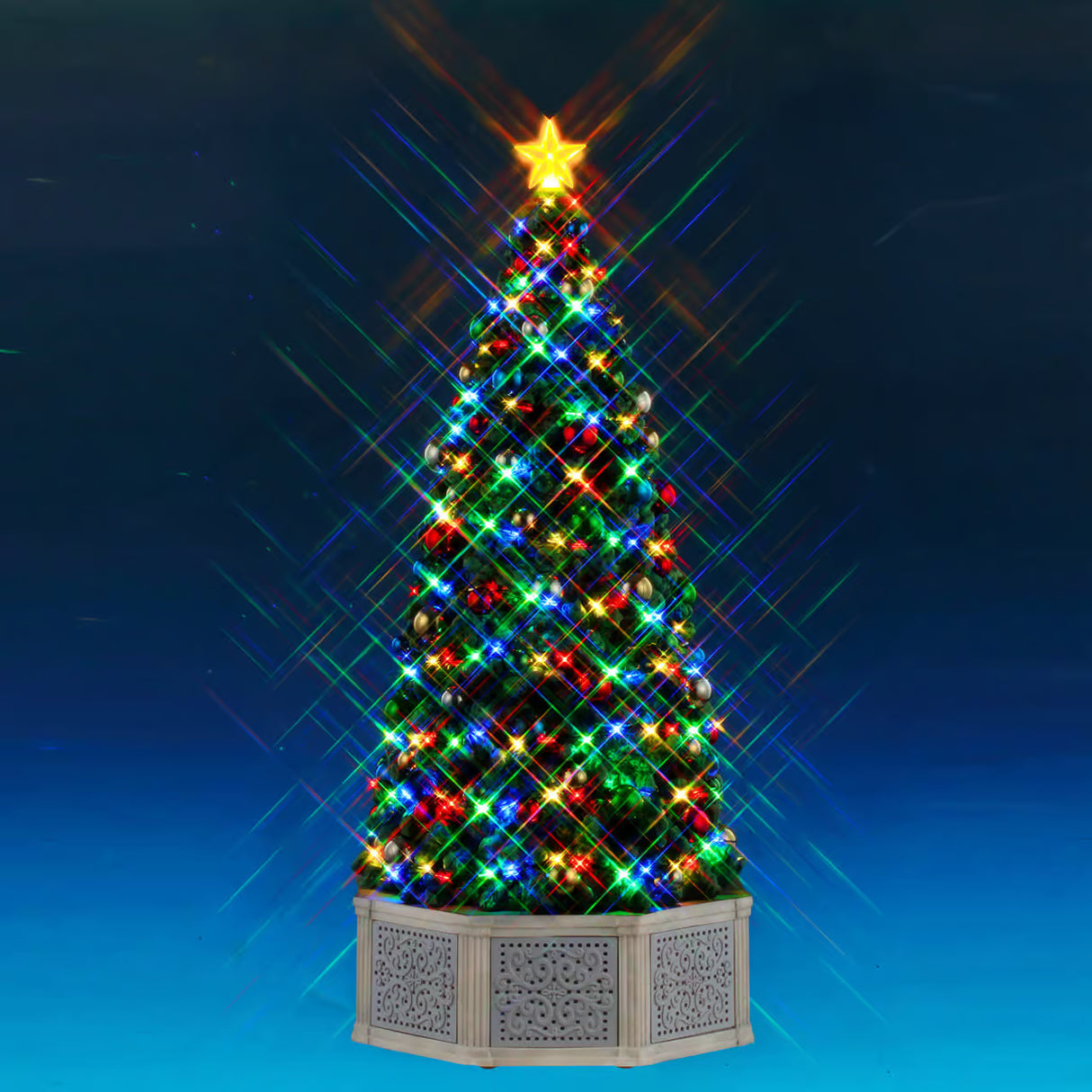Lemax 39cm Musical Tree Christmas Village Scene - Multicoloured - 54580