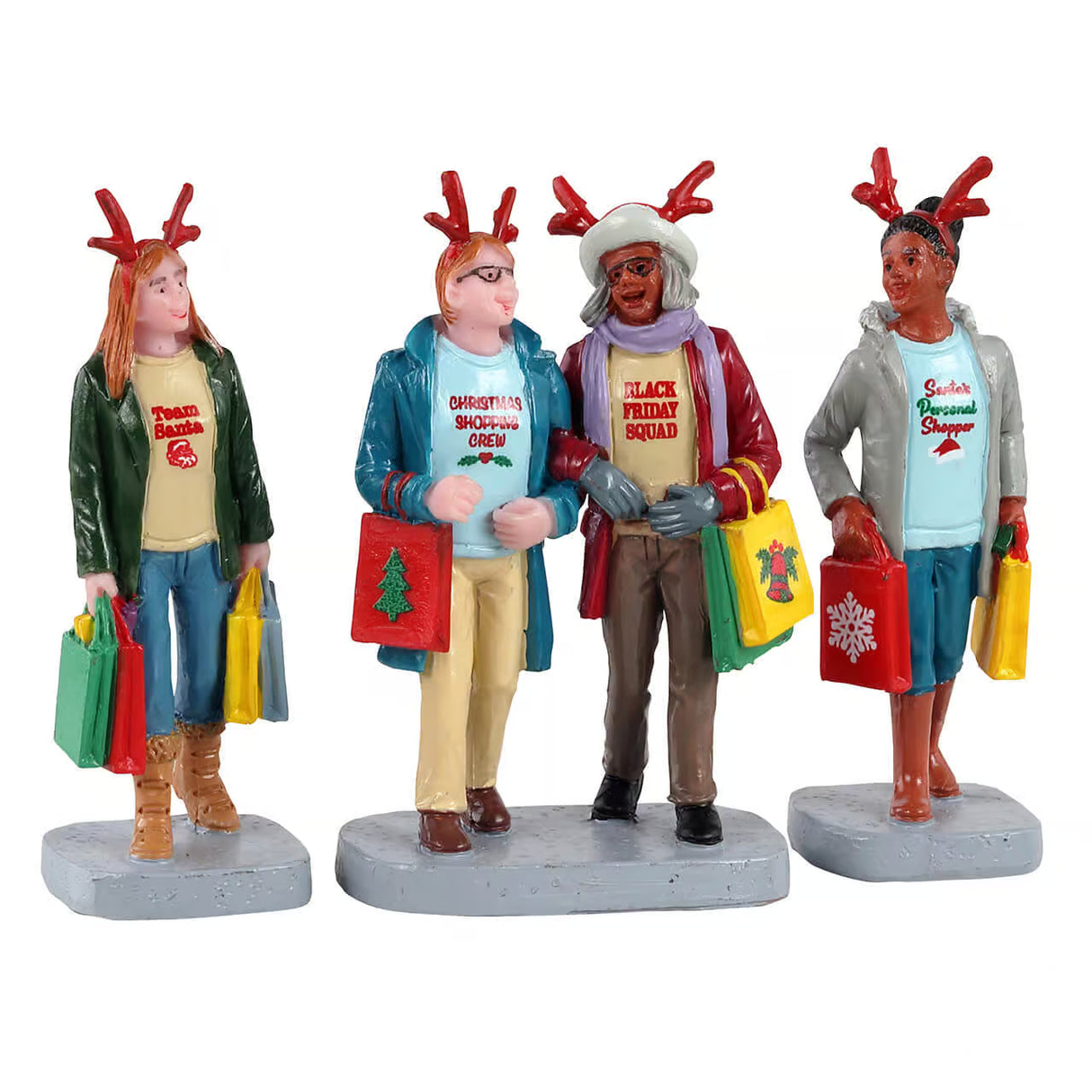 Lemax 7.4cm Girls Christmas Shopping Trip Christmas Village Figurines - (Set of 3) - 12026