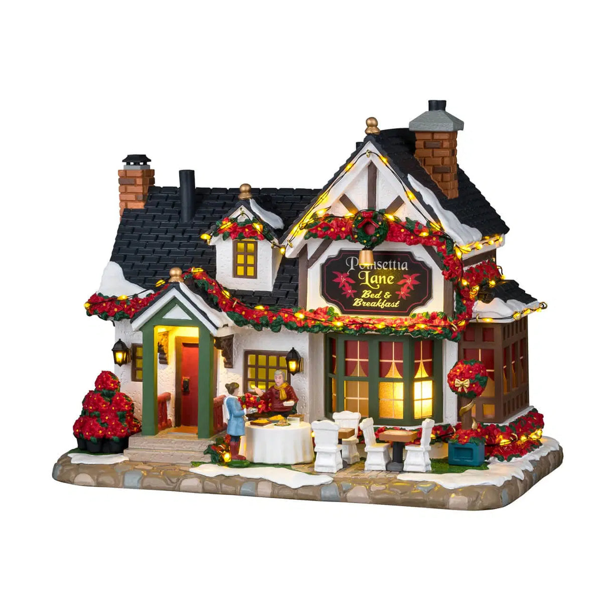 Lemax Caddington Village 17.8cm Poinsettia Lane Bed & Breakfast - 65525