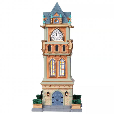 Lemax Caddington Village 27.5cm Lit Municipal Clock Tower Christmas Village Scene - 05007