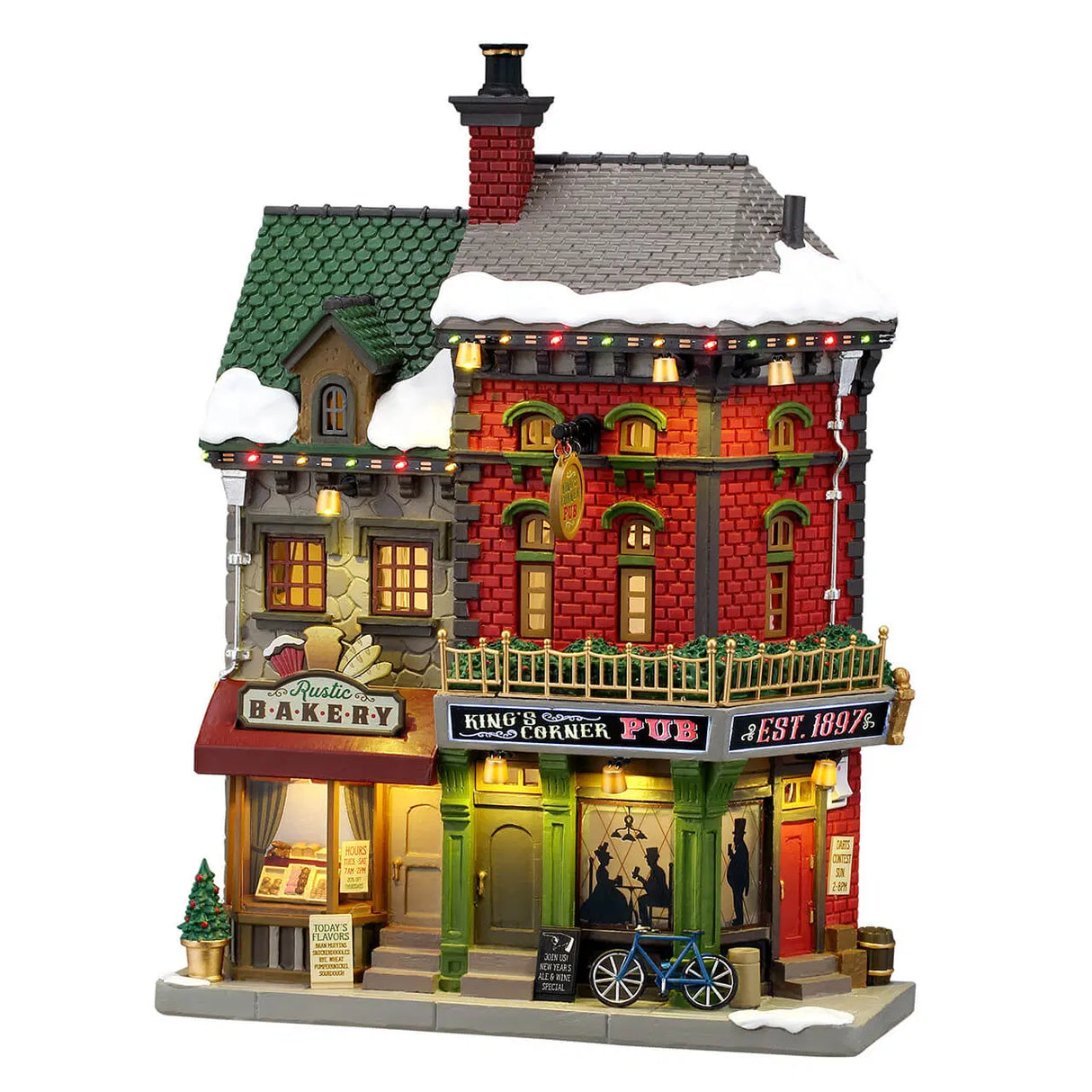 Lemax Caddington Village 27.8cm King's Corner Pub Village Scene - 65569