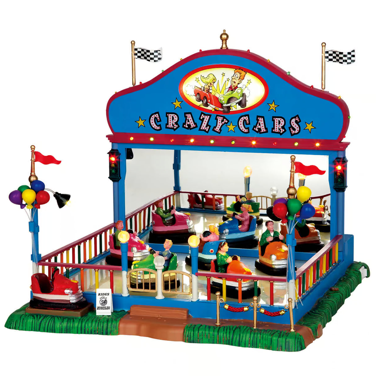 Lemax Carnival 10.2cm Crazy Cars Christmas Scene - 64488