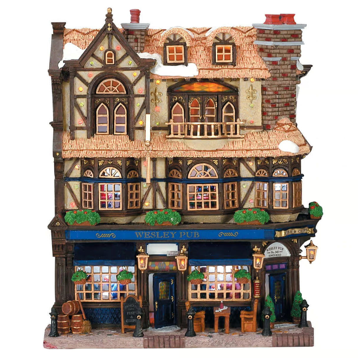 Lemax Facades 25.8cm Wesley Pub Christmas Village Scene  - 45099