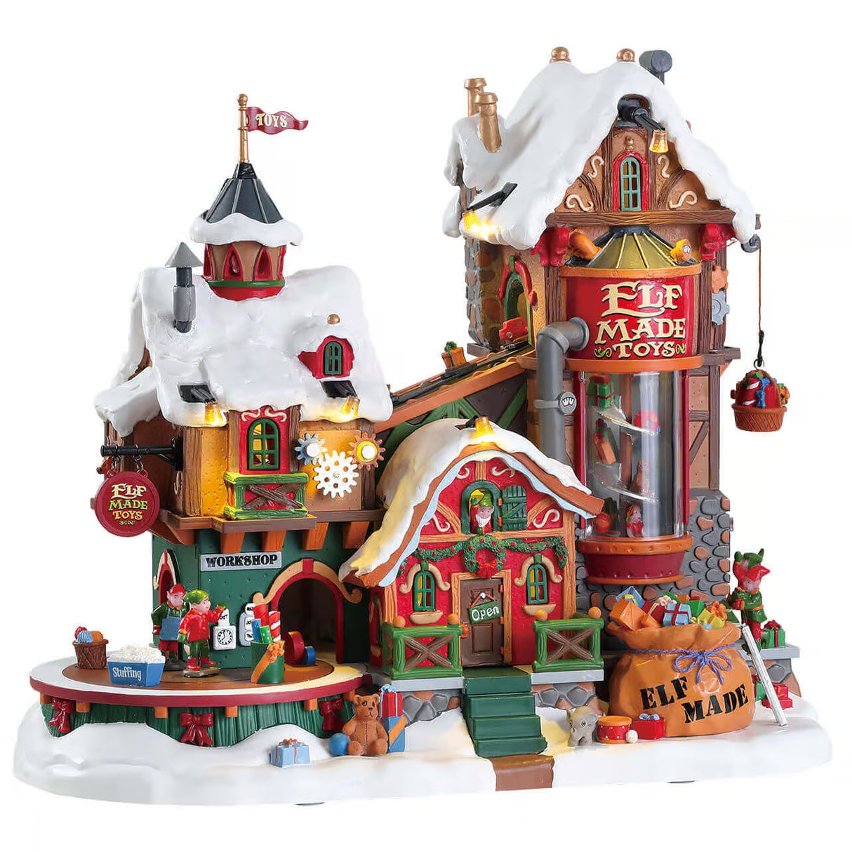 Lemax Santa's Wonderland 26.5cm Elf Made Toy Factory Village Scene - 75190