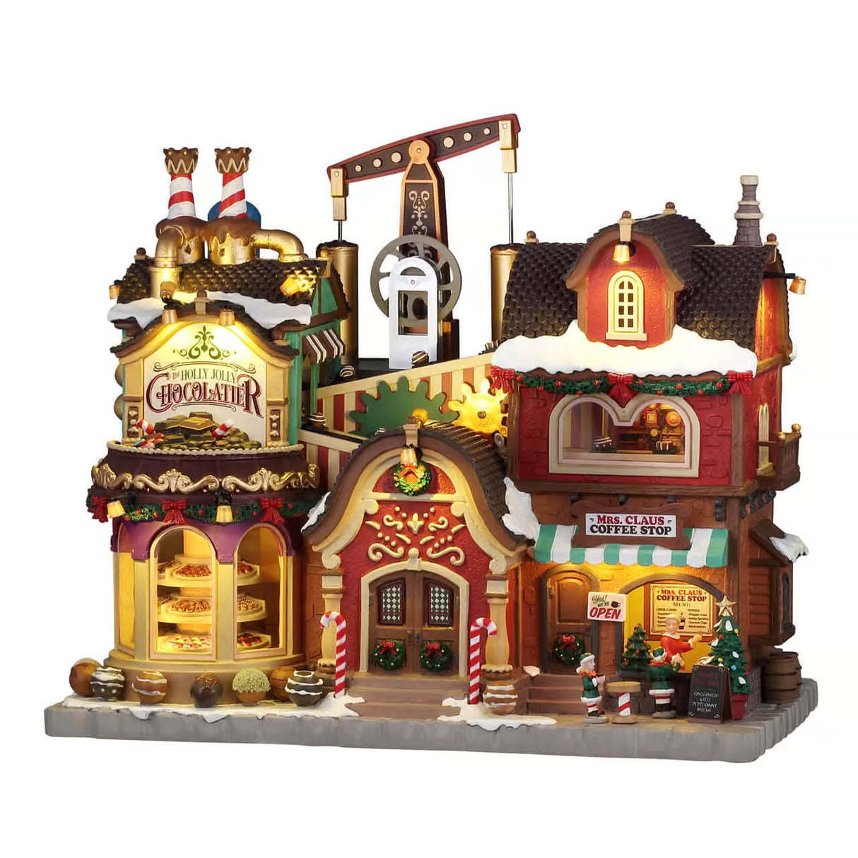 Lemax Santa's Wonderland 28cm The Holly Jolly Chocolatier & Mrs. Claus Coffee Shop - 65521