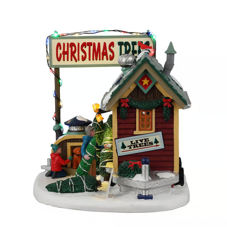 Lemax Vail Village 12.5cm Tiny House Tree Lot Christmas Village Scene - 25901