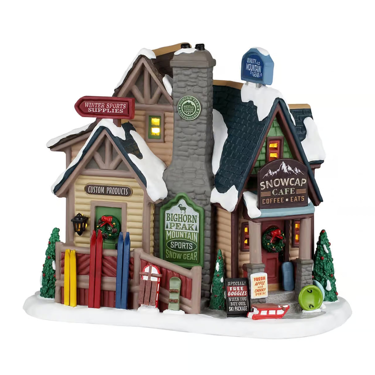 Lemax Vail Village 15.5cm Bighorn Peak Mountain Sports Snow Gear Village Scene  - 65536