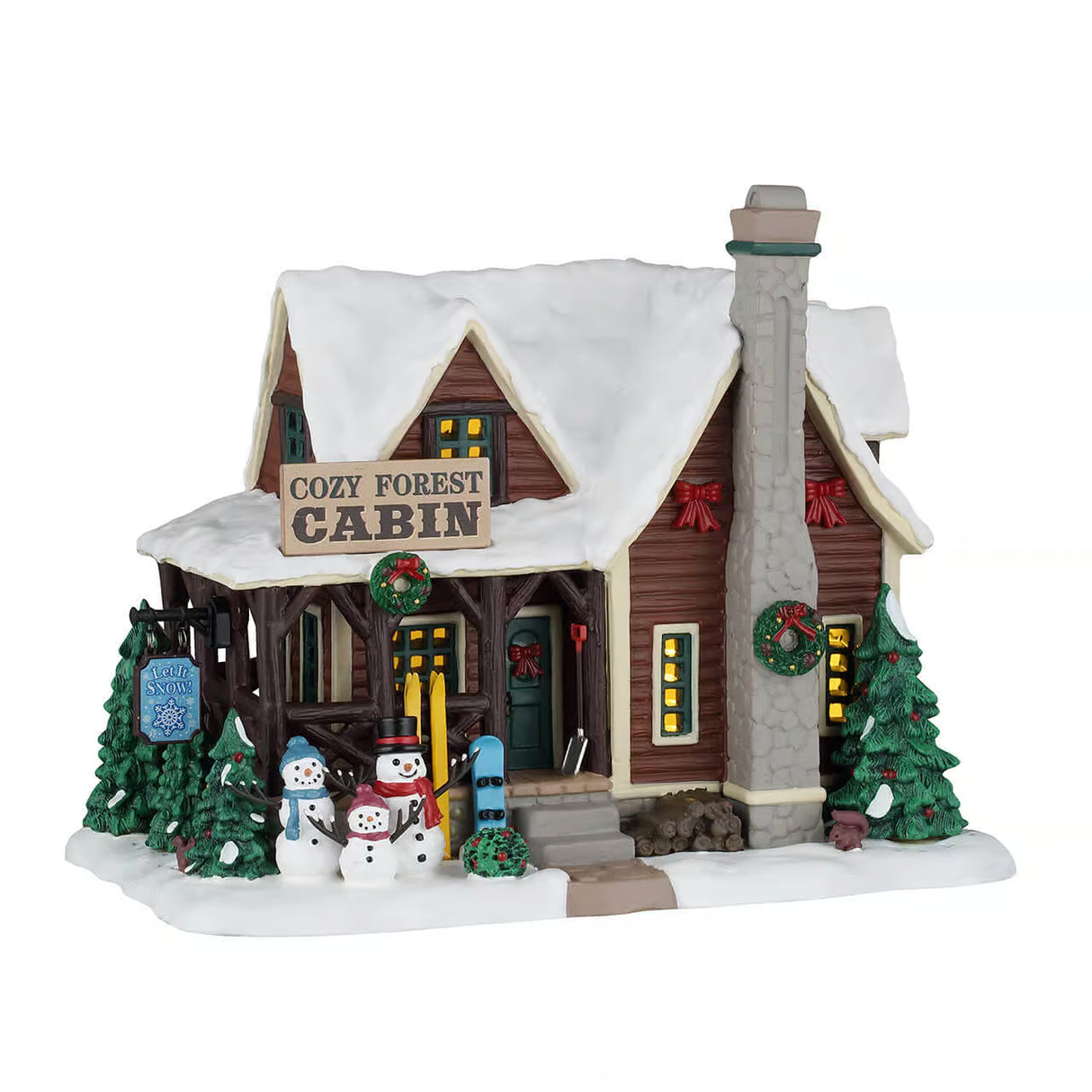 Lemax Vail Village 16cm Cozy Forest Cabin Village Scene - 65535