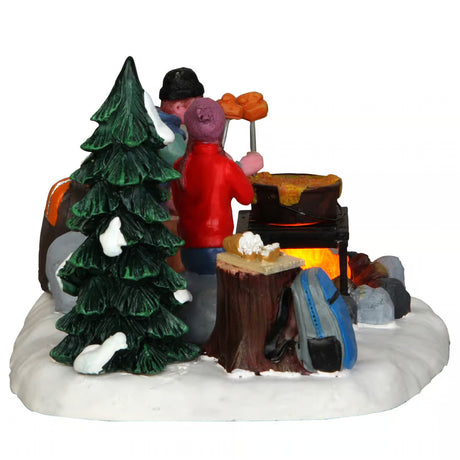 Lemax Vail Village 8cm Campfire Fondue Christmas Village Scene - 34625