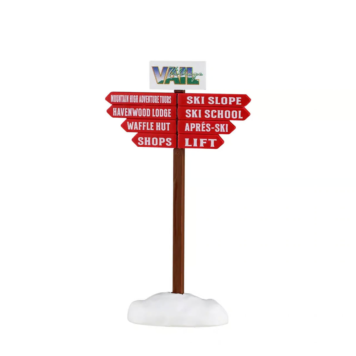 Lemax Vail Village 9.5cm Ski Slope Sign Post - 64645
