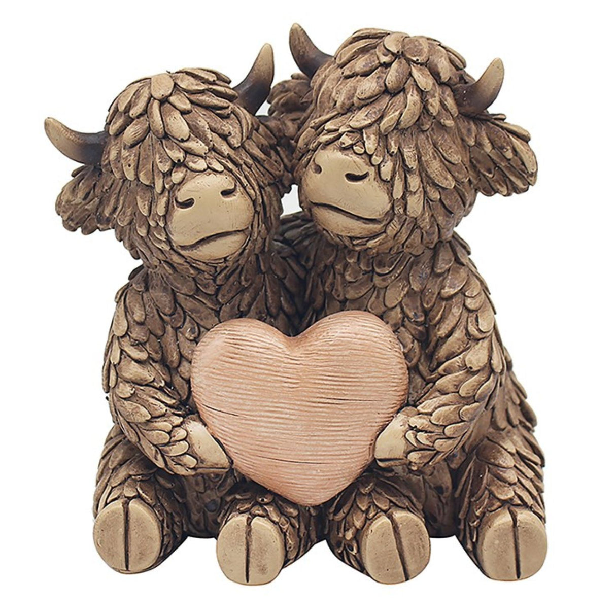 Leonardo 12cm Happy Highland Cow Heart