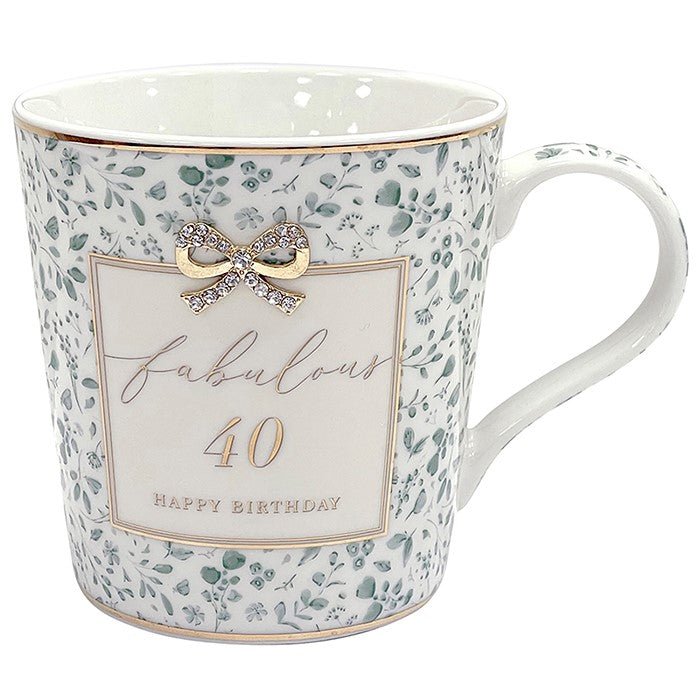 Leonardo Hearts Design Mug 40th Birthday - Old Railway Line Garden Centre
