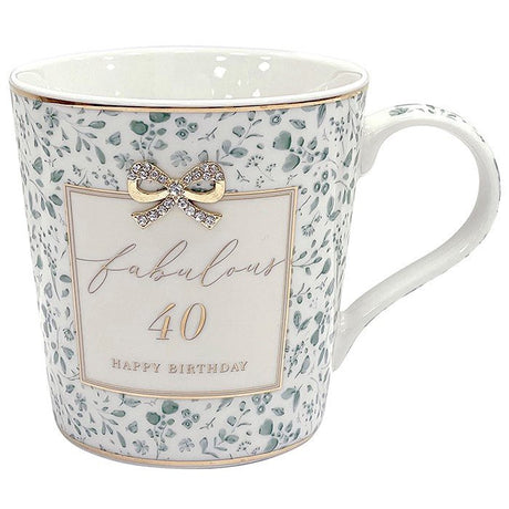 Leonardo Hearts Design Mug 40th Birthday - Old Railway Line Garden Centre