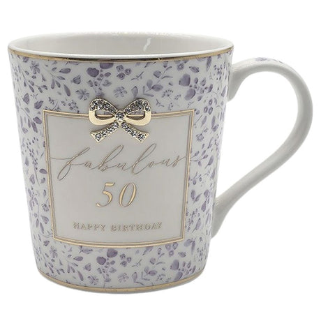 Leonardo Hearts Design Mug 50th Birthday - Old Railway Line Garden Centre