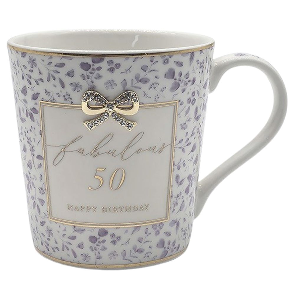 Leonardo Hearts Design Mug 50th Birthday