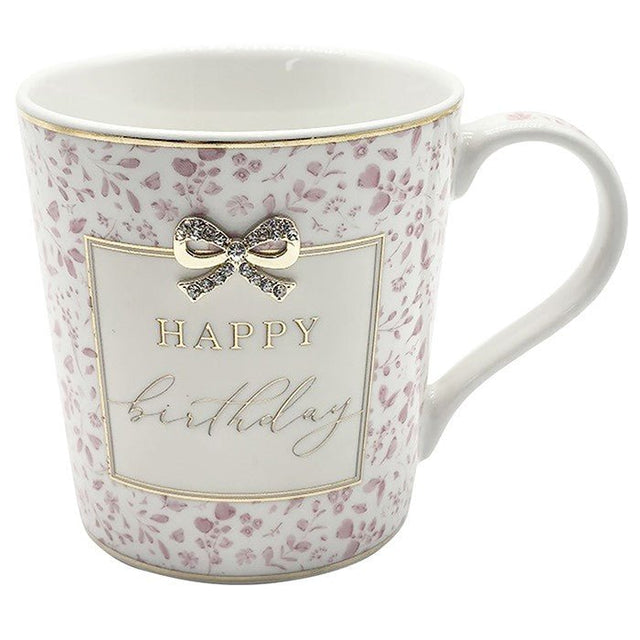 Leonardo Hearts Design Mug Happy Birthday - Old Railway Line Garden Centre