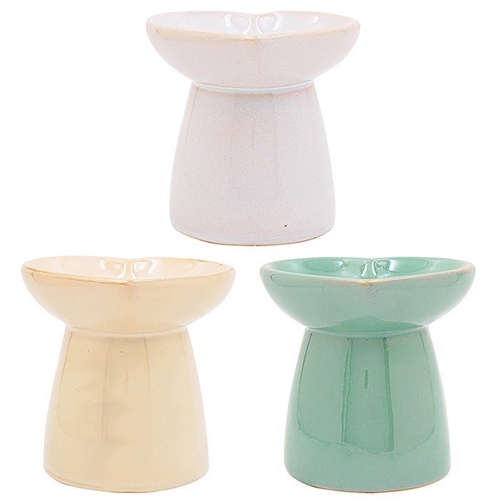 Leser & Pavey 11cm Heart Ceramic Oil Burner - (Choice of 3) - Old Railway Line Garden Centre