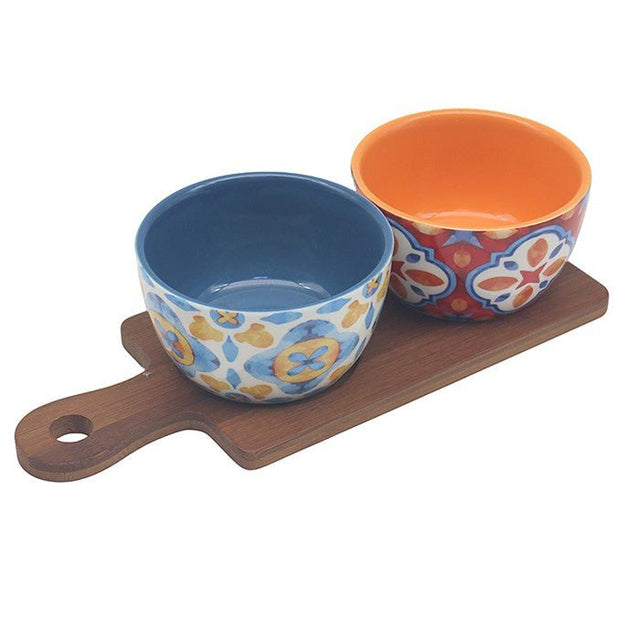 Leser & Pavey 25cm Tuscany Bowls on Tray - (Set of 2) - Old Railway Line Garden Centre