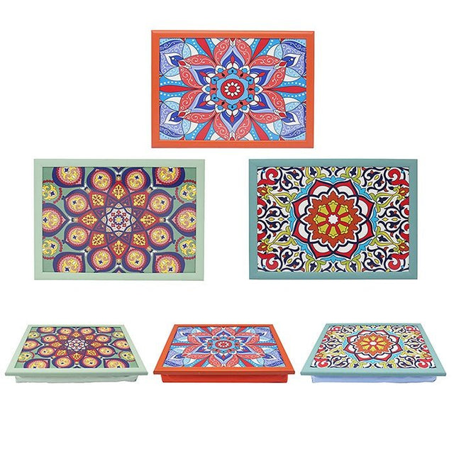 Leser & Pavey 44cm Mandala Laptray - Bright - (Choice of 3) - Old Railway Line Garden Centre