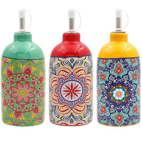 Leser & Pavey Tuscany Mandala Oil Bottle - Bright - (Choice of 3) - Old Railway Line Garden Centre