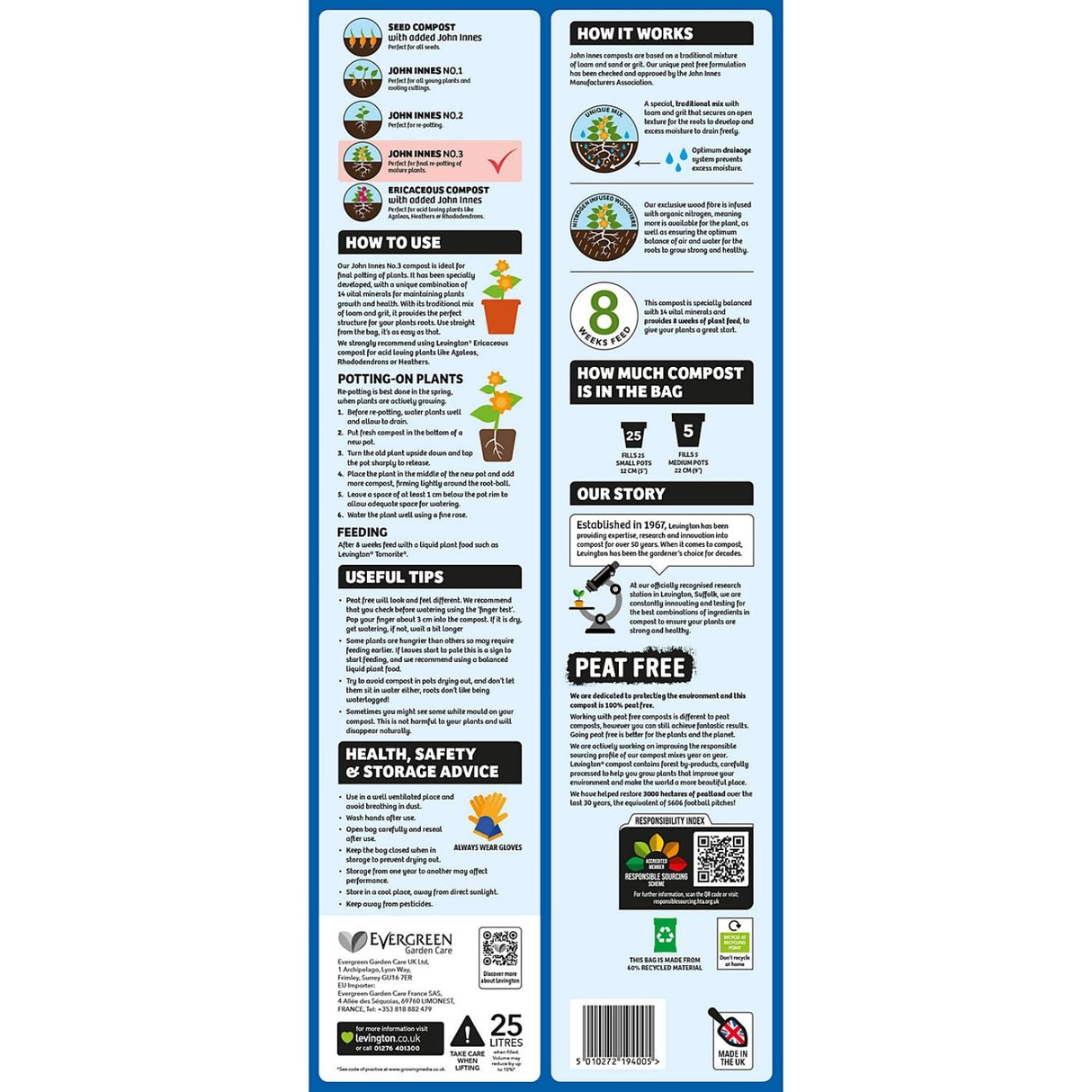 Levington 25L John Innes No. 3 Compost - Old Railway Line Garden Centre