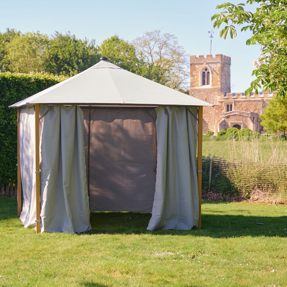 LG Outdoor Sanctuary 3x3m Oak Gazebo with Lights