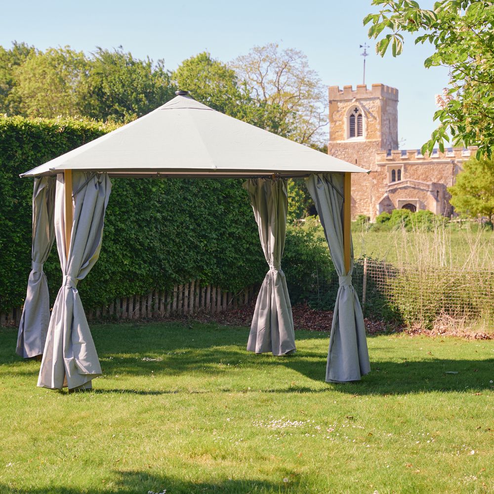 LG Outdoor Sanctuary 3x3m Oak Gazebo with Lights
