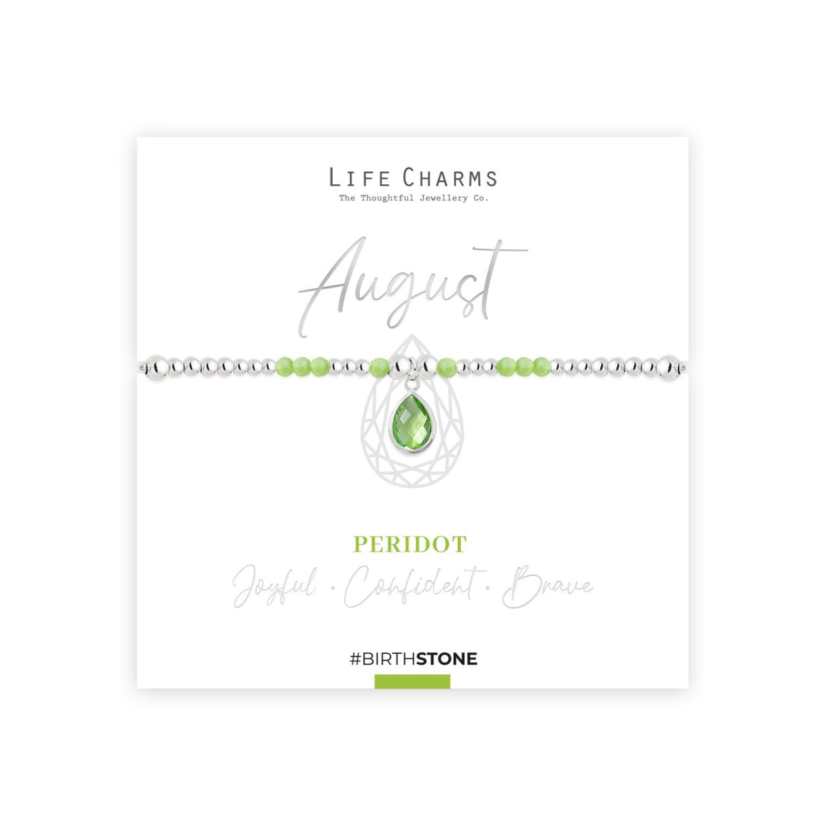 Life Charms August Birthstone Bracelet