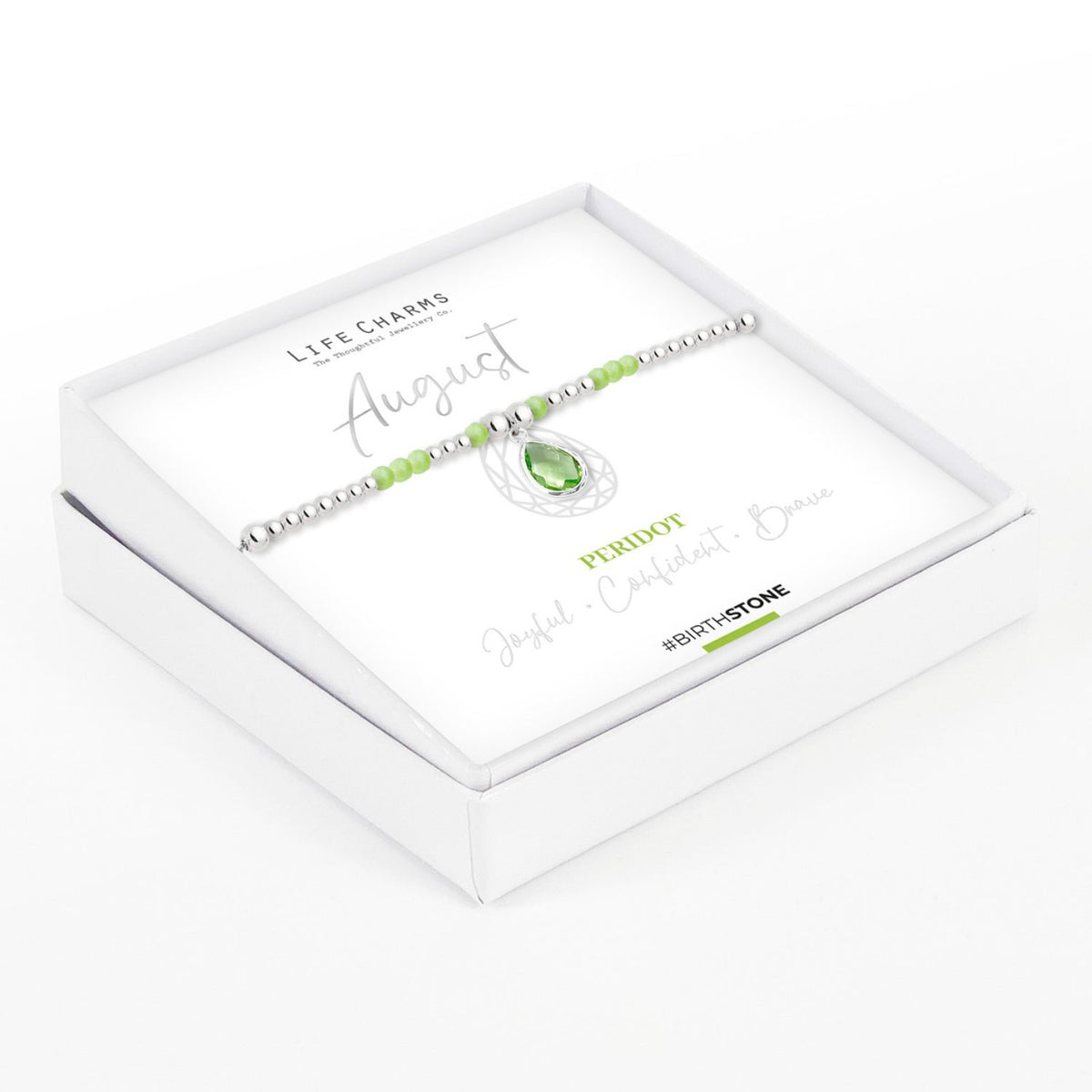 Life Charms August Birthstone Bracelet