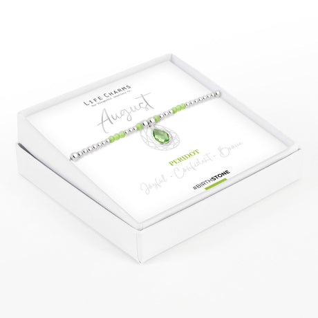 Life Charms August Birthstone Bracelet