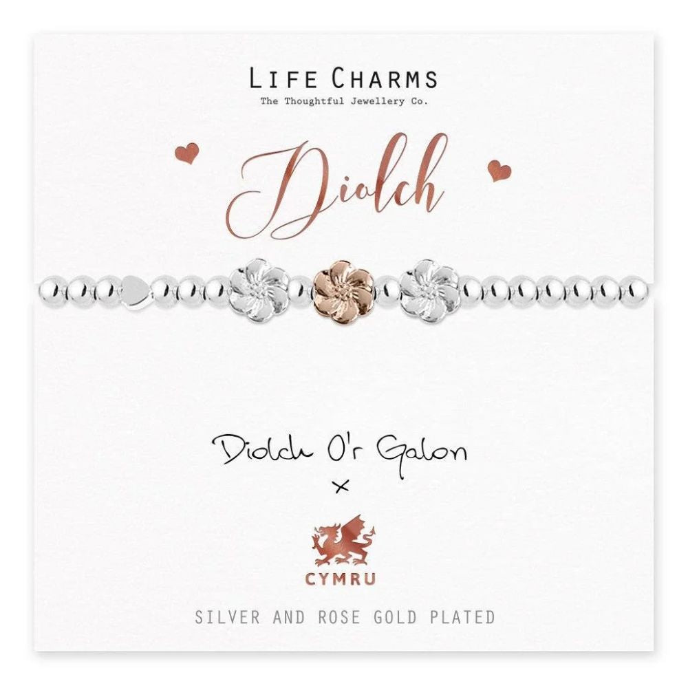 Life Charms Welsh 'Diolch' Bracelet