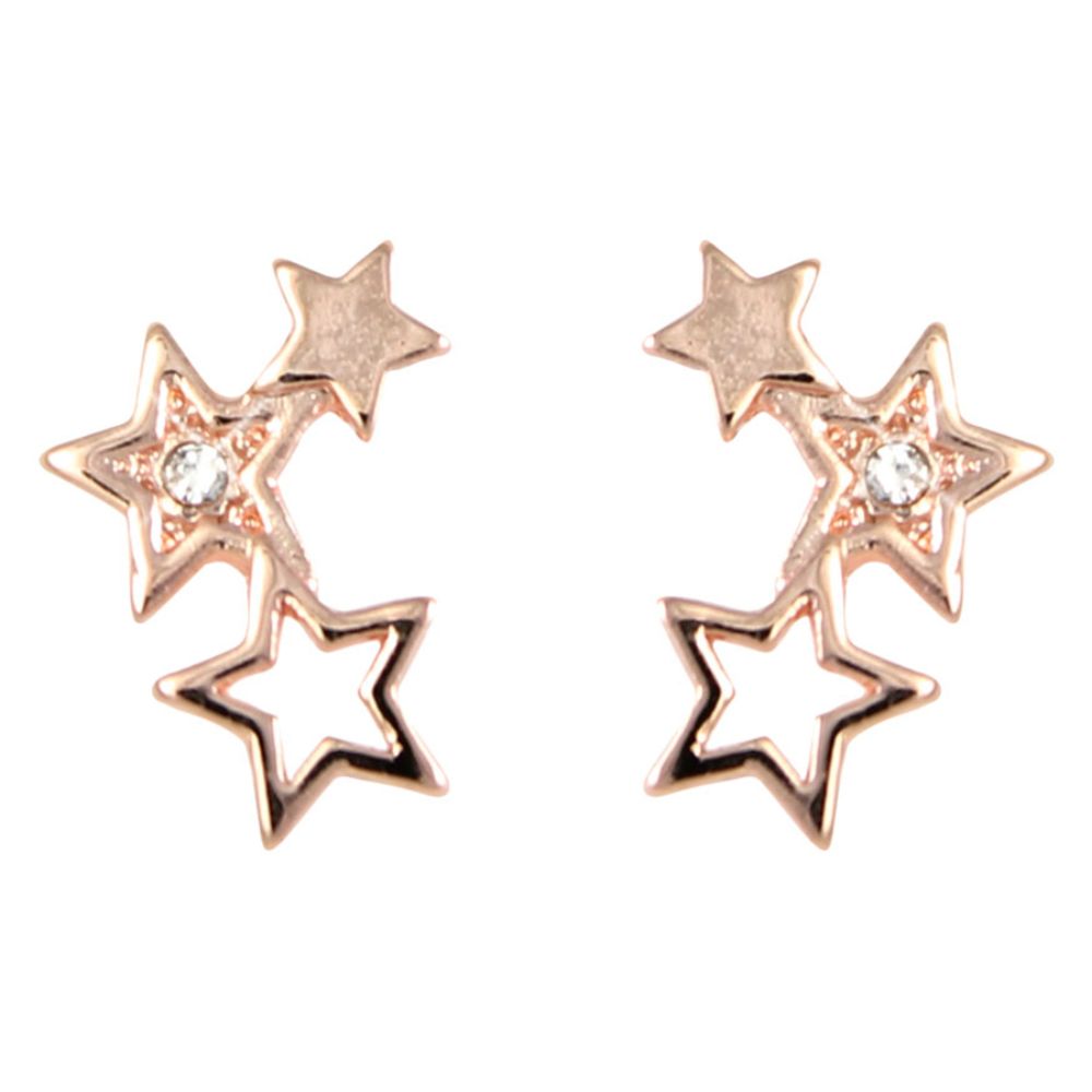 Lila Jewellery Rose Gold Stars Earrings