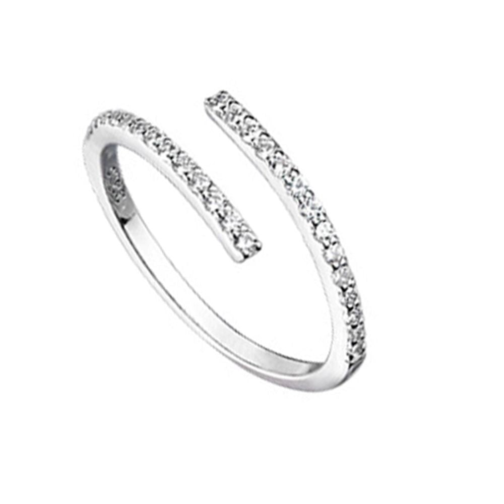 Lila Jewellery Spring Platinum Finish Adjustable Ring
