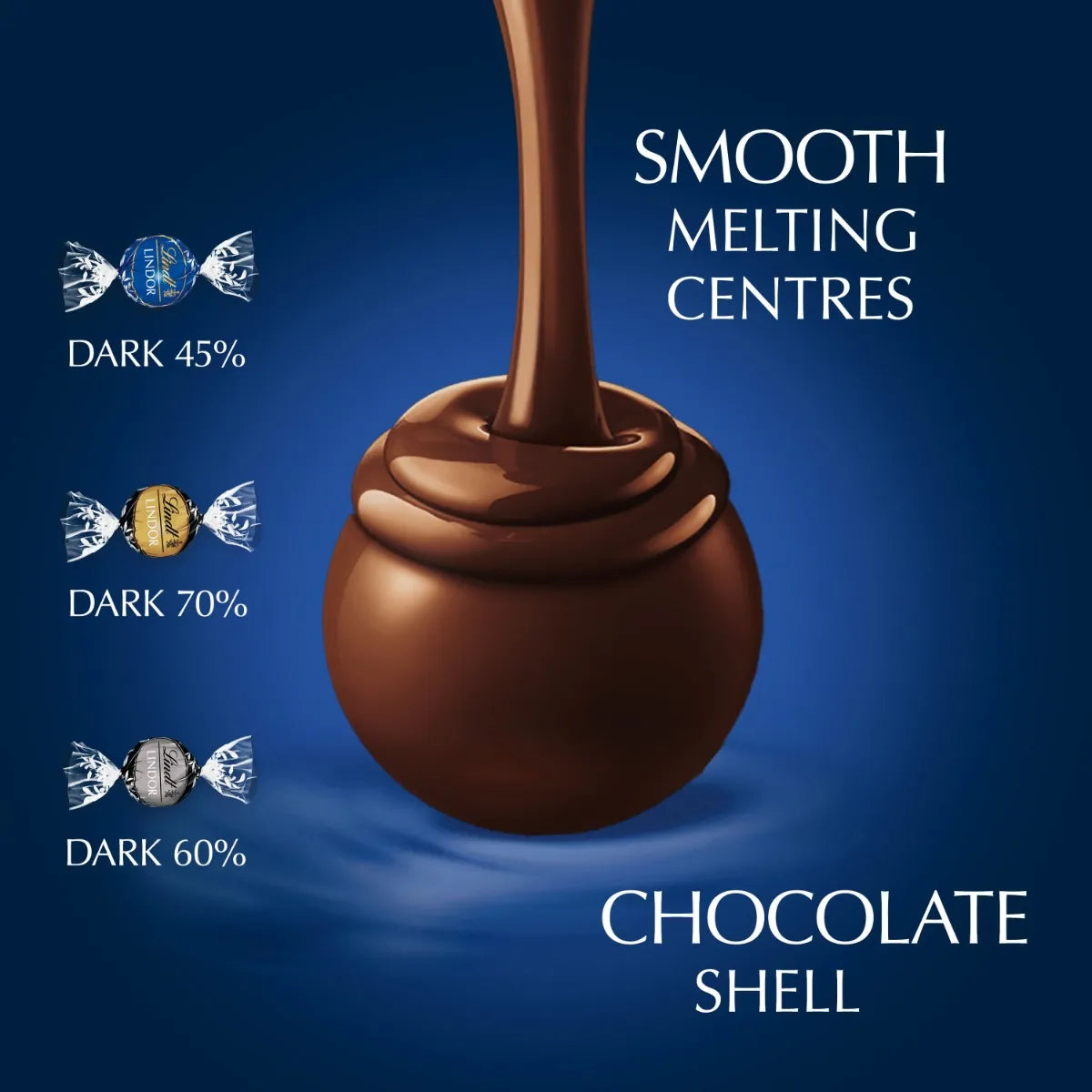 Lindt 337g Lindor Dark Assorted Cornet