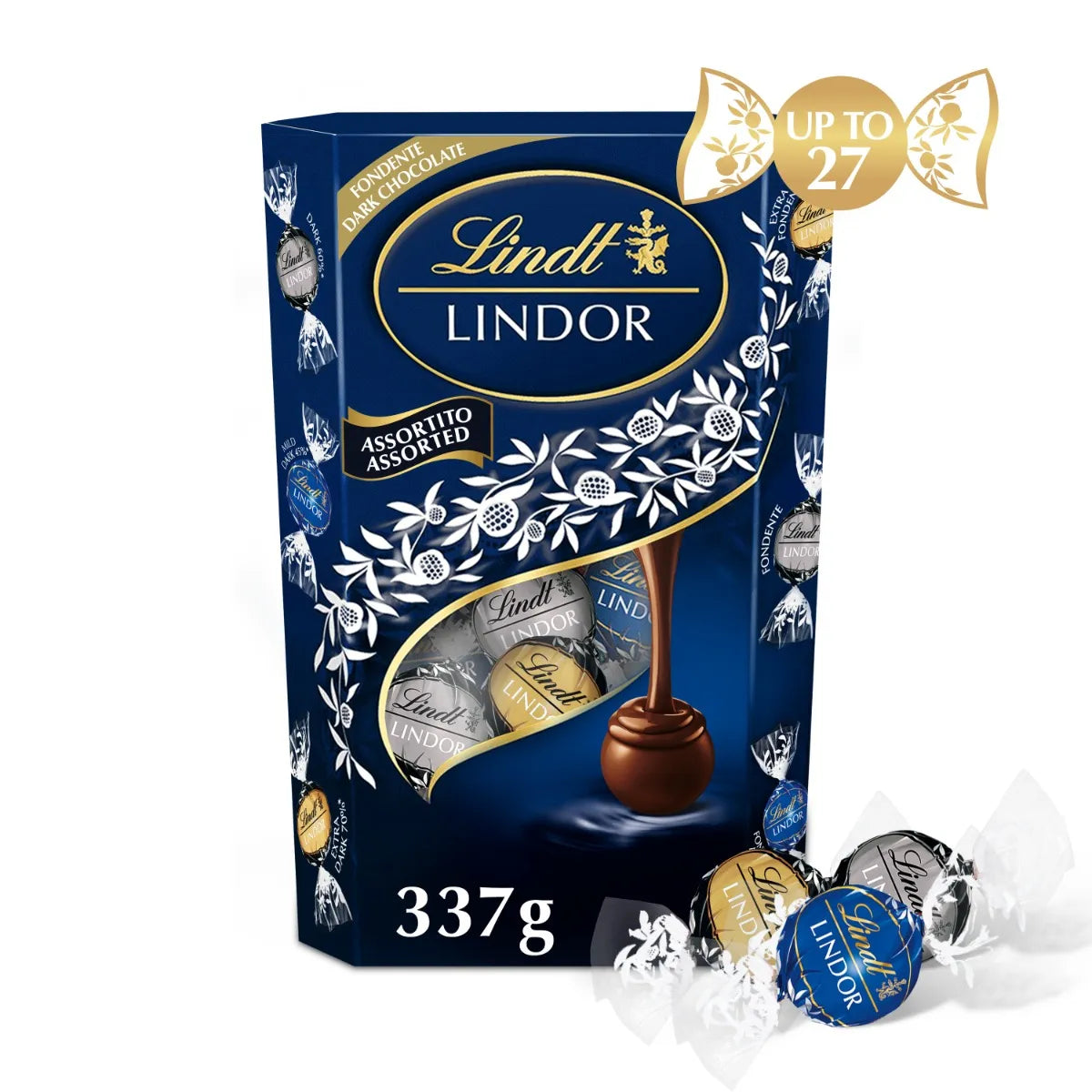 Lindt 337g Lindor Dark Assorted Cornet