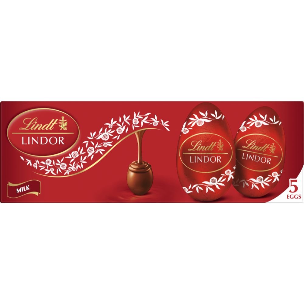 Lindt Lindor 90g Milk Chocolate Egg (5 Pack) - Old Railway Line Garden Centre