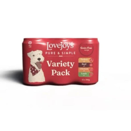 Lovejoys Grain Free Mixed Pack Tinned Dog Food 12 Pack - Old Railway Line Garden Centre