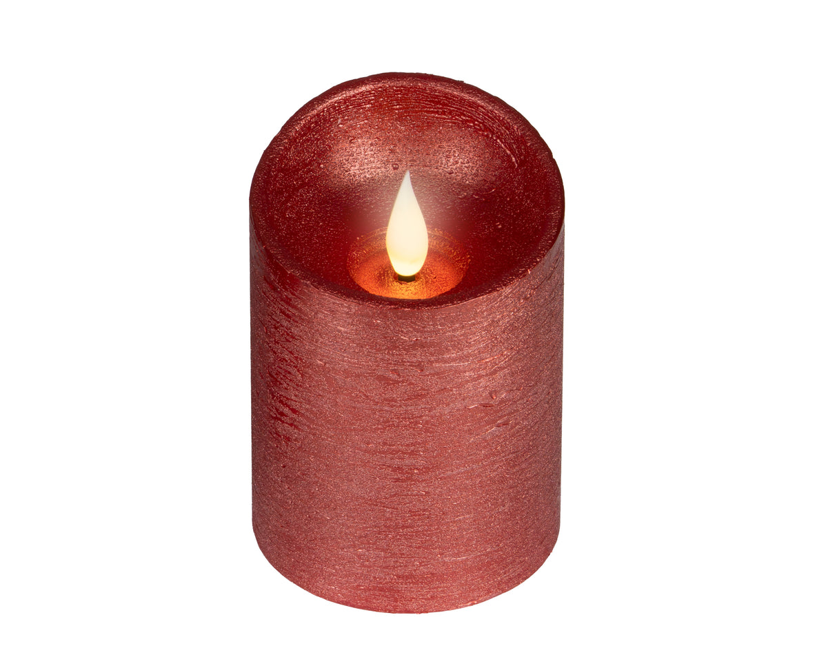 Lumineo 10.5cm LED Realistic Wax Candle - Warm White - Red - 480694