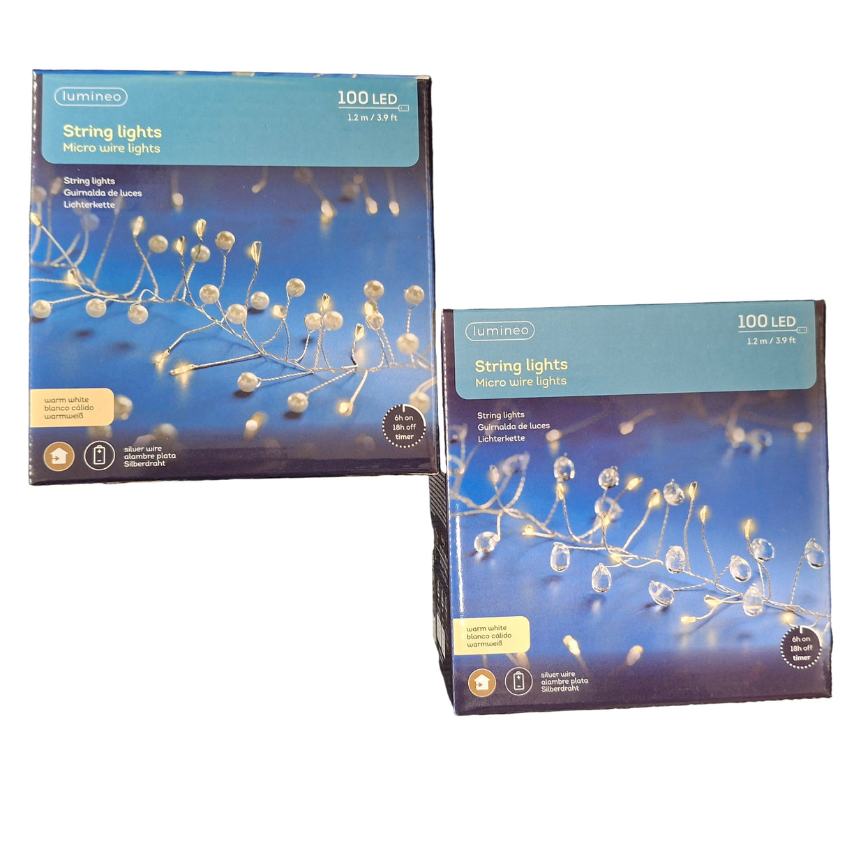 Lumineo 100 LED Warm White Micro Cluster Battery Lights (Choice of 2)