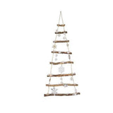 Lumineo 100cm LED Wooden Christmas Ladder Tree with Snowflakes